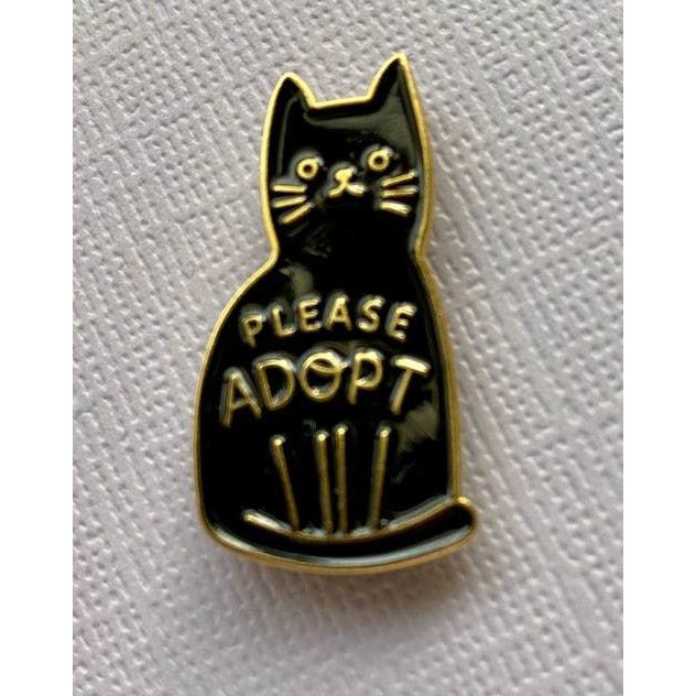 black cat brooch, cat brooch pin, cat enamel, cat enamel pin, Cat Jewelry, cat lapel pin